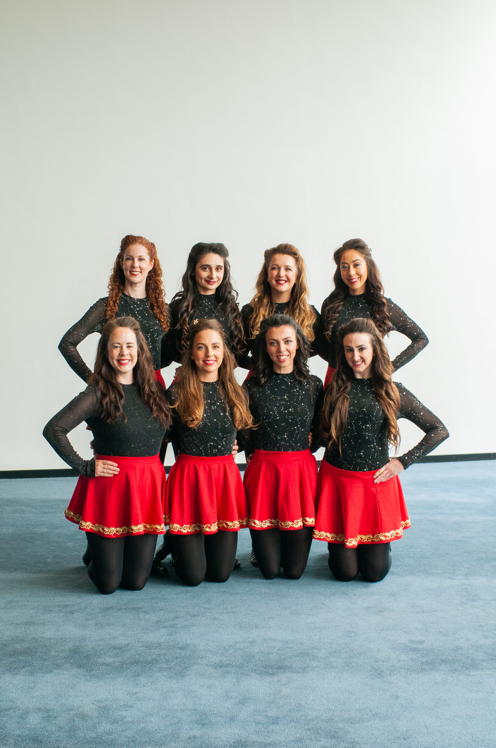 Adult Irish dancers at a competition