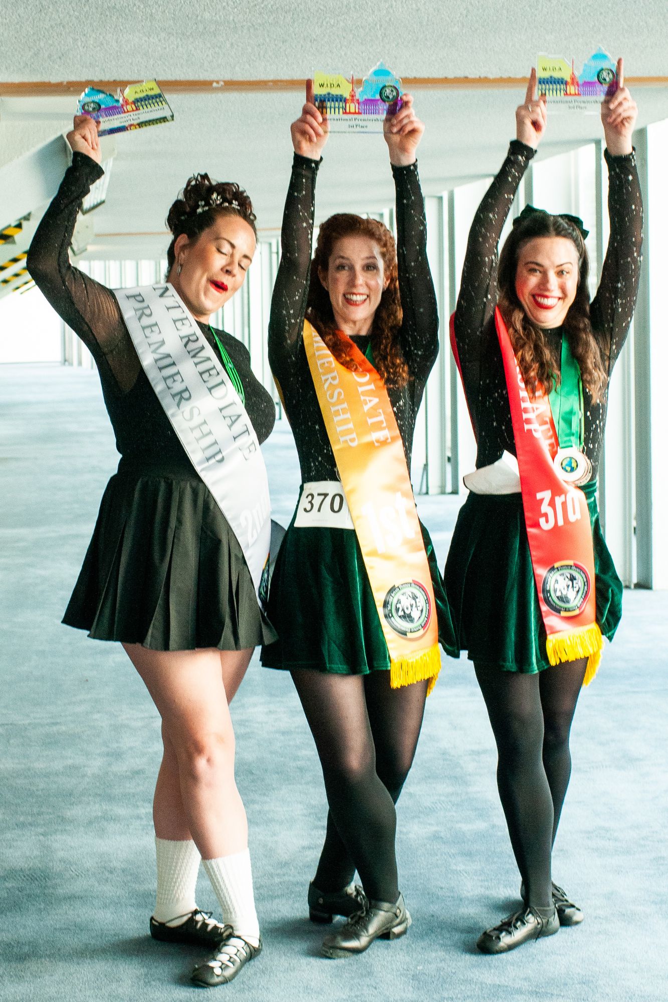 Adult Irish dancers at a competition